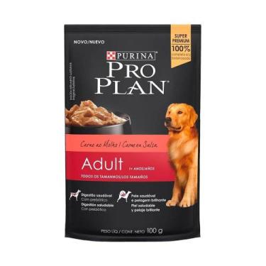 Imagem de Ração Purina Pro Plan para Cães Adultos Carne Ao Molho 100g - Embalage
