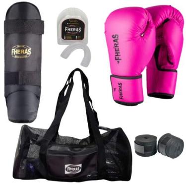 Imagem de Kit Luva Muay Thai Boxe Bandagem Bucal Caneleira E Mochila - FHERAS, R