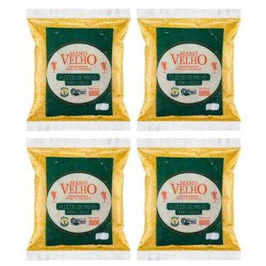 Imagem de Flocos De Milho Orgânico Natural Mano Velho 500g Fardo 4un
