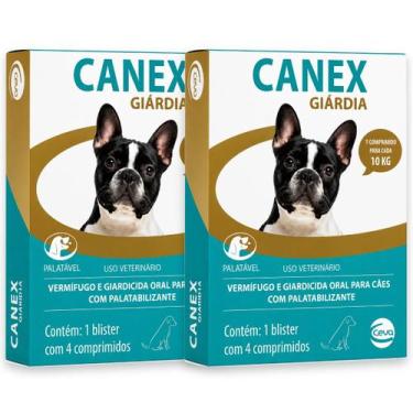 Imagem de 2 Vermífugo Canex Giárdia Vermes Cães 10kg 4 Comprimidos Ceva