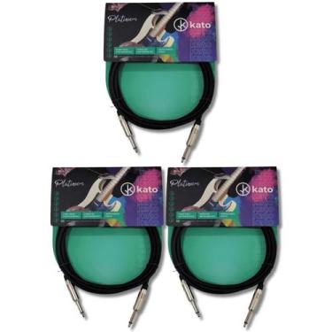 Imagem de Kit 3 Cabo P10 x P10 1m Instrumento Platinum 1x30mm Pt Kato