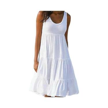 Imagem de Vestido Midi Feminino Sexy Sem Mangas E Decote Nas Costas, Elegante, L