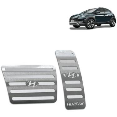 Imagem de Pedaleira Hyundai HB20X 2020 até 2022 - automático prata - Hi-nox
