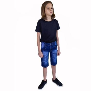 Imagem de Short Masculino Infanto juvenil Jeans Com Licra 2-Masculino