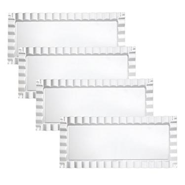 Imagem de Party Essentials Bandejas onduladas decorativas de plástico rígido descartáveis, 35,5 x 15,2 cm, transparentes