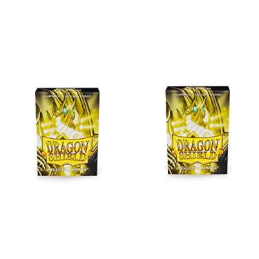 Imagem de 2 Packs Dragon Shield Matte Mini Japanese Yellow 60 ct Card Sleeves Value Bundle!