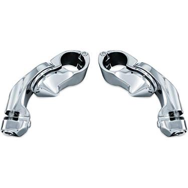 Imagem de Kuryakyn 4520 Controles de pé de motocicleta: suportes de cruzeiro de braço curto Tour-Tech para proteções de motor/tubulação de 3,15 cm, cromados, 1 par