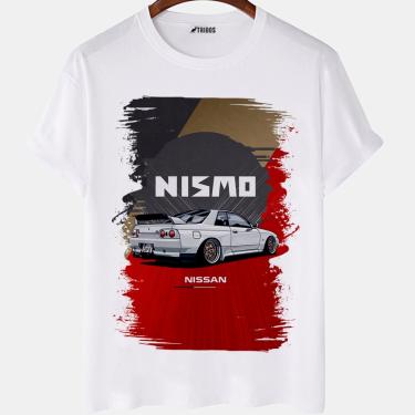 Imagem de Camiseta masculina Nissan Nismo Skyline Carro Famoso Camisa Blusa Branca Estampada