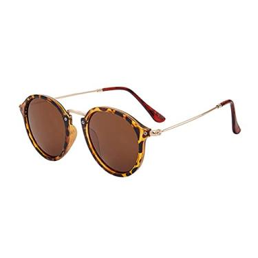 Imagem de Sunglasses Women/Men Vintage Round Sun Glasses Sunglass lentes de sol hombre/mujer UV400,05,Leopard Tea,china