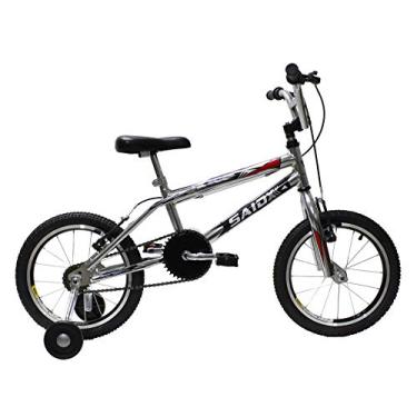 Imagem de Bicicleta Infantil Aro 16 Freios V-brake Com Rodinhas Cross Saidx (Cromado)
