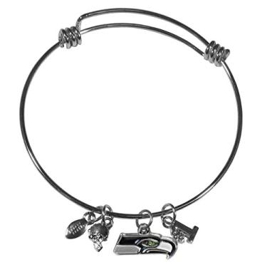 Imagem de Bracelete feminino NFL Siskiyou Sports Seattle Seahawks Charmoso Tamanho único Cor do time