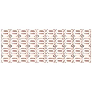 Imagem de Zerodis Clipes de papel em forma de 100 peças, clipes de pasta de metal com dobra traseira de grife, galvanoplastia série ouro rosa metal portátil bonito clipes de escritório para uso diário (#2)