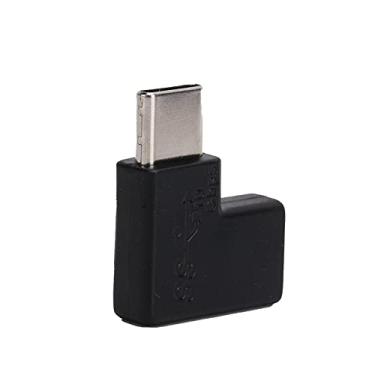 Imagem de Adaptador USB C macho para fêmea 90 graus tipo C adaptador 10Gbps USB 3.1 5A para laptop, tablet, celular