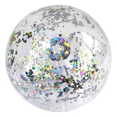 Imagem de Tingpai Bola de brinquedo de piscina inflável t nsparente de 40/16 polegadas com lindas lantejoulas de confete pa festa de verão parque aquático