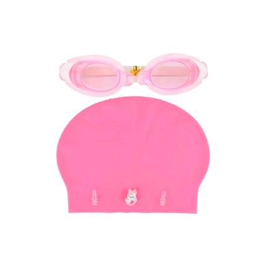 Imagem de Kit De Natação Óculos Touca Protetor De Ouvido E Nariz Rosa