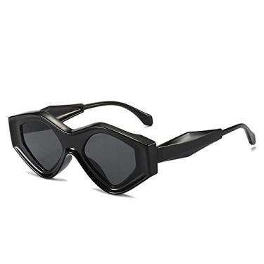 Imagem de Óculos de sol triângulo olho de gato borboleta óculos de sol feminino rosto pequeno personalizado tendência, 1, tamanho único