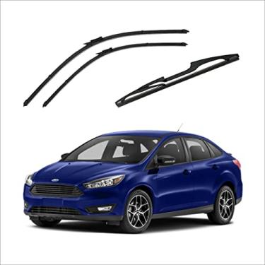 Imagem de Kit 3 Palhetas Paletas Limpador Parabrisa Dianteiro + Traseiro Focus 2014 2015 2016 2017 2018 2019