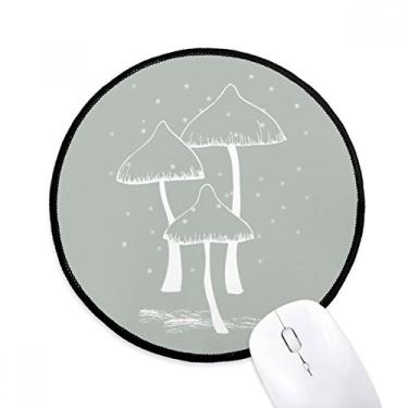 Imagem de DIYthinker Lindo tapete de mouse cinza cogumelo venenoso desktop escritório tapete redondo para computador