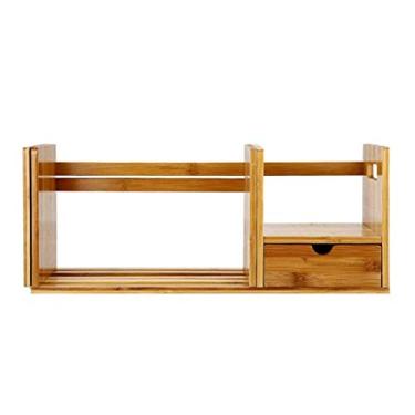 Imagem de KIZQYN Estante de livros simples retrátil estante de prateleira de gaveta de camada única adequada para quarto de estudo mesa de estudante estante