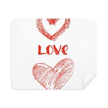 Imagem de DIYthinker Limpador de tela Love You Heart Red Quote Handwrite Pano de limpeza de tela 2 peças de tecido de camurça