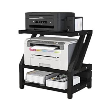 Imagem de Suporte de impressora Suporte de mesa para impressora 3 níveis de armazenamento multifuncional prateleira de livros impressora de piso organizador de espaço de mesa perfeito para escritório sala de estar cozinha impressora de mesa (cor: D, tamanho