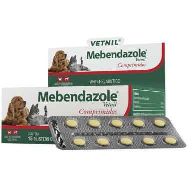 Imagem de Vermífugo Vetnil Mebendazole 150 mg para Cães e Gatos - 10 Comprimidos