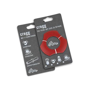 Imagem de Brainstream Cregg Anel 3 em 1 Topper, copo e guardanapo, a maneira suave de abrir ovos, vermelho