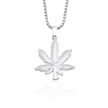 Imagem de CNBPIC Hip Hop Maple Folha Colar Planta Folha Pingente Festa Joias Presente