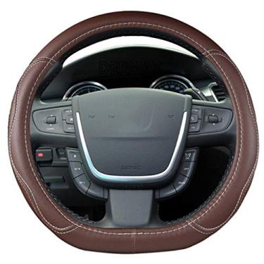 Imagem de Lyqfff Capa de volante de carro em couro PU para Peugeot 508 2010 2011 2012 2013 2014 2015 2016, acessórios interiores