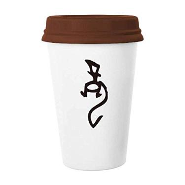 Imagem de Caneca de cerâmica Bones Inscritions com dragão do zodíaco chinês para café e copo de cerâmica