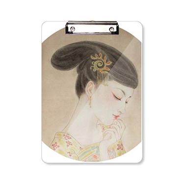 Imagem de Prancheta de cabelo de beleza tradicional chinesa, pasta, bloco de escrita A4