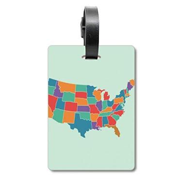 Imagem de Mapa dos Estados Unidos padrão mala etiqueta cartão de bagagem pendurado Scutcheon etiqueta