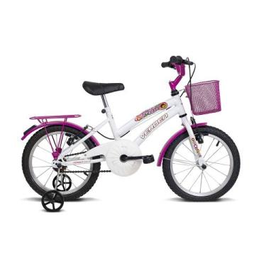 Imagem de Bicicleta Aro 16 Infantil Breeze Pink Rodinhas Laterais E Cestinho Men