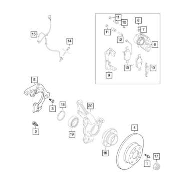 Imagem de MOPAR 68281390AA - Kit de pastilha de freio a disco frontal