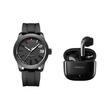 Imagem de Relógio analógico de pulso NAVIFORCE NF9202T e Fones de ouvido LP40 PRO, com 90 dias de garantia de fabricação, Combo T&T ELECTROTECH 027.