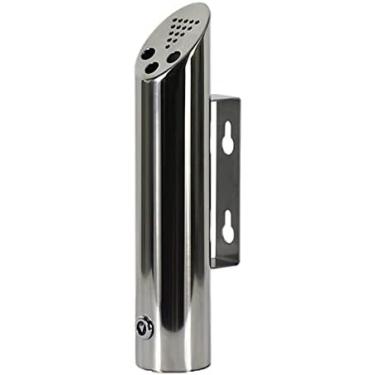 Imagem de Cinzeiros Criativos Masculinos, Cinzeiro De Instalação No Chão Caixote Do Lixo Vertical Em Aço Inoxidável Cinzeiro De Parede Suporte Para Lixo Recipientes De Lixo Externos,Prata,6,2*A30cm,Hilariou