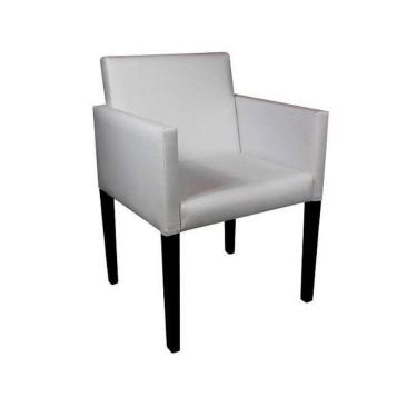 Imagem de Poltrona Nina Executiva Para Sala De Recepção Em Tecido Sintético - Branco - Cor: Branco