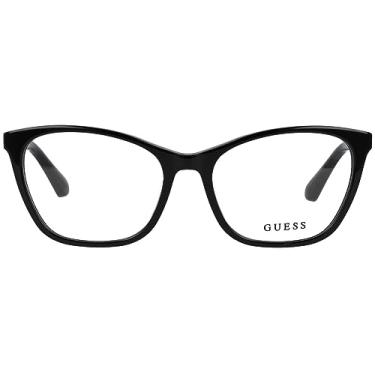 Imagem de GUESS Óculos de sol quadrados com lente preta brilhante armação preta brilhante sem proteção UV - GU288253001FR, Preto, M