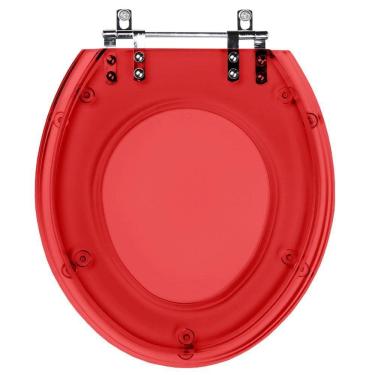 Imagem de Assento Sanitario Poliester Convencional Oval Vermelho para todos os Vasos