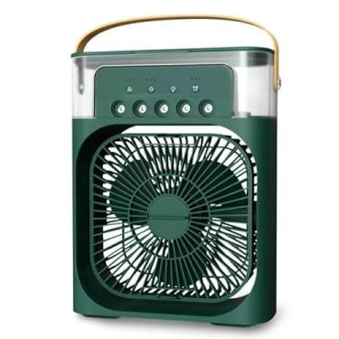 Imagem de losipoka Ventilador Portátil de Mesa Mini Ar Condicionado Umidificador Climatizador Pode Colocar Gelo Luz Led (verde)