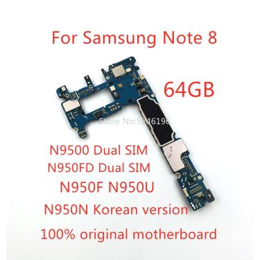 Imagem de Desbloqueado Motherboard Replacement Part para Samsung Galaxy Note 8  64GB  100% Original  Nota 8