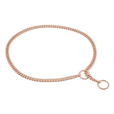 Imagem de Alvalley Coleira de exposição de cachorro com corrente de metal – coleira deslizante para animais de estimação – coleira de corrente curva fina – ajustável para cães de brinquedo, pequenos, médios,