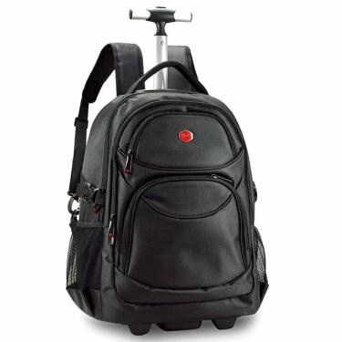 Imagem de Mochila Executiva Preta 2 em 1 de Costas ou de Rodinhas Clio