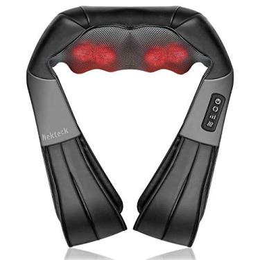 Imagem de Shiatsu Neck and Back Massager with Soothing Heat, Nekteck Electric Deep Tissue 3D Kneading Massage Pillow for Shoulder, Leg, Body Muscle Pain Relief, Home, Office, and Car Use