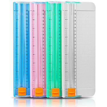 Imagem de Cortador de papel A4 30 cm de titânio cortador de papel reto com régua lateral para artesanato de scrapbooks, papel, cupom, etiqueta, cartão (1 peça, cor aleatória)