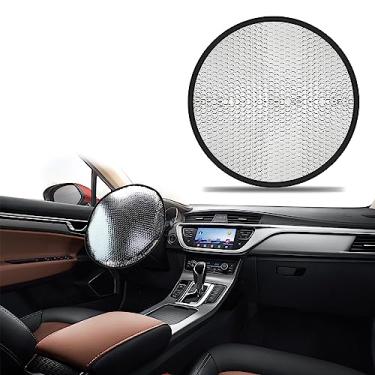 Imagem de Zufoty Capa de proteção solar de volante, protetor solar de volante, capa de volante de folha de alumínio anticalor, protetor solar de volante, acessórios interiores de carro universais para carro,