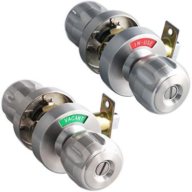 Imagem de Fechadura de porta de privacidade para banheiro masculino e feminino com indicador grande, pacote duplo, trava para polegar, grau ANSI 2, para escritório, casa, apartamento, banheiros Airbnb