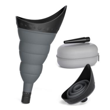 Imagem de TRIPTIPS Pee Conch Dispositivo de mictório feminino dobrável Urinol portátil para mulheres, funil de xixi para mulheres, viagens, copo de xixi para mulheres em pé para fazer xixi, funil de mictório