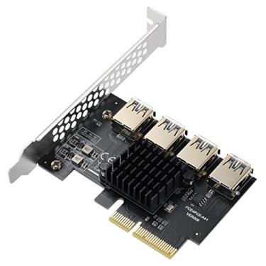 Imagem de BEYIMEI Placa Riser PCI-E 4X para 4 Slots PCIE, Adaptador USB 3.0 Cartão Multiplicador para Mineração de Bitcoin