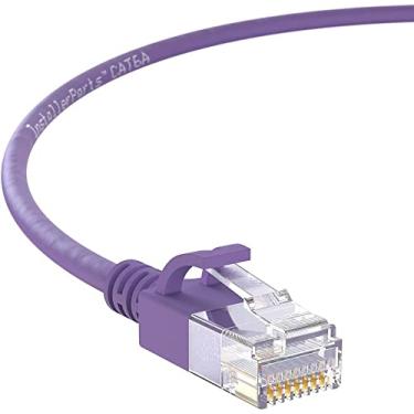 Imagem de InstallerParts Cabo Ethernet CAT6A Cabo fino UTP inicializado 5 pés (pacote com 10) - Roxo - Série Profissional - 10Gigabit/seg Network/Cabo de Internet de Alta Velocidade, 550MHZ, 28AWG